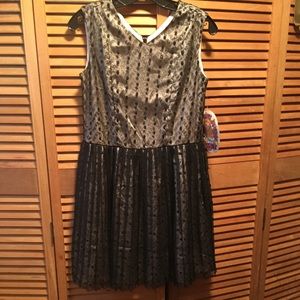 Dorissa Black and Beige Dress